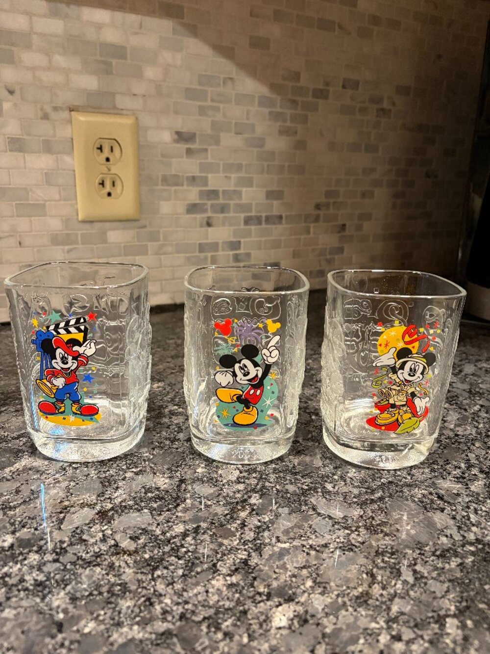 VTG Walt Disney World McDonald's 2000 Celebration Glass Set of 3